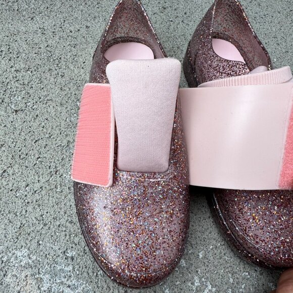 MINI MELISSA Glitter Slip On Shoes Girls 1 Jelly Pop Sneakers Pink Jelly Shoe - Picture 3 of 11